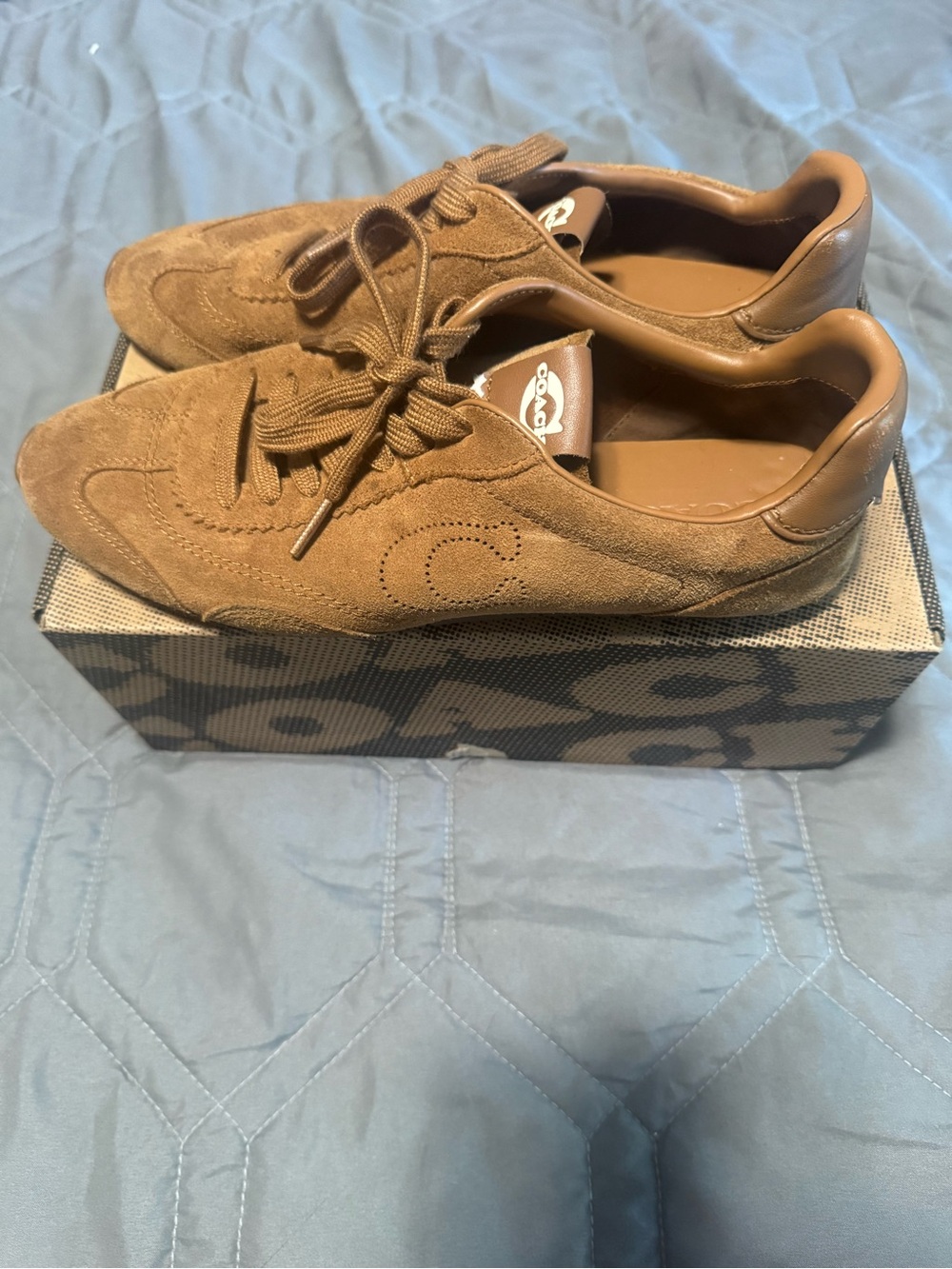 Men's Suede Coach Sneakers in Brown